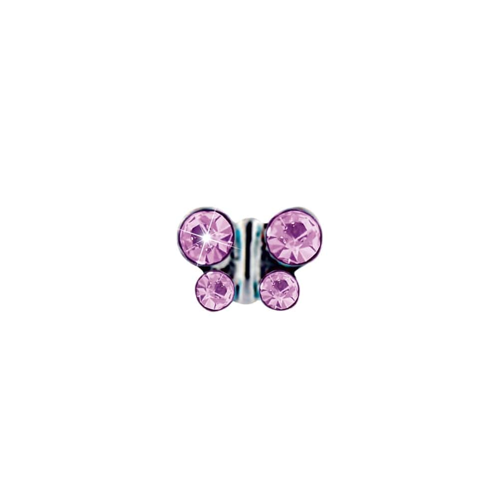 Orecchini a farfalla con anello/perno in argento sterling/27x13