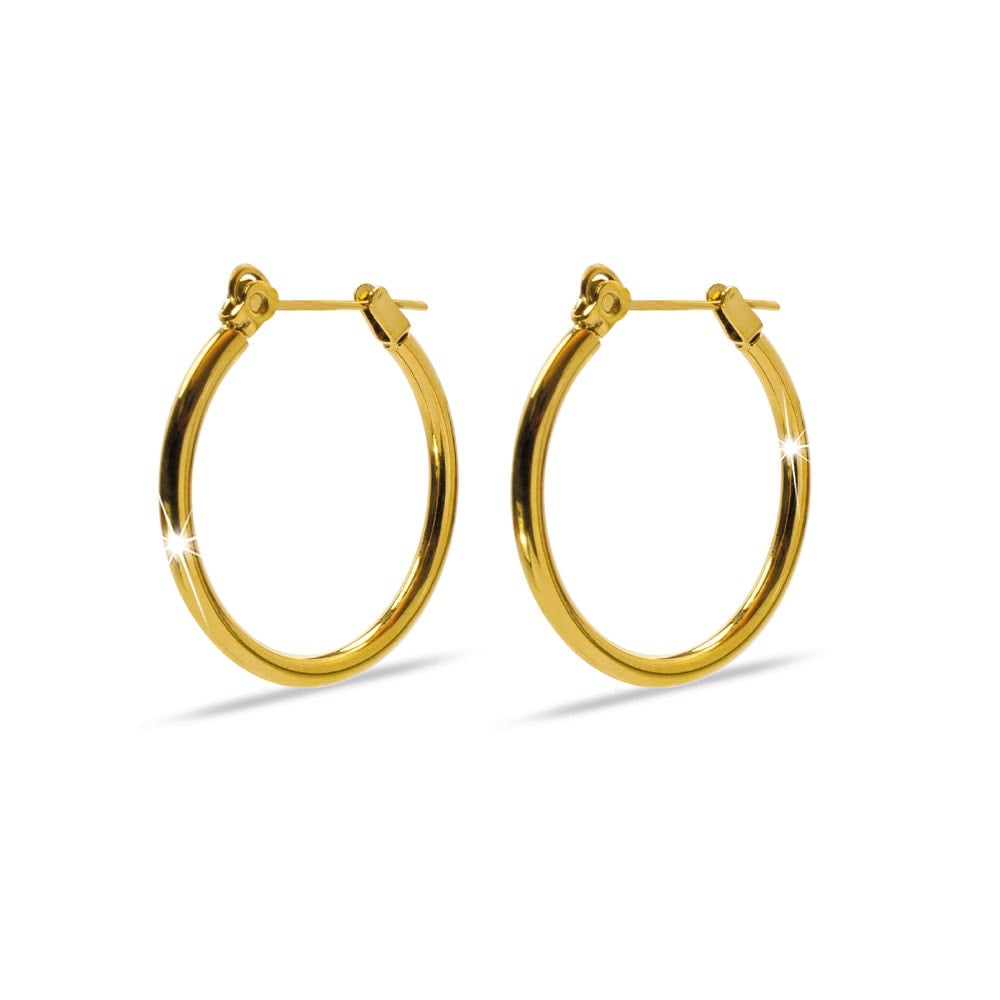 ALEXCRAFT Orecchini Cerchio In Argento 925 E Oro 14K - Doppia C Anallergici Per Donna Con Confezione Regalo - Foto 9