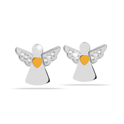 Angioletto argento con cuore giallo