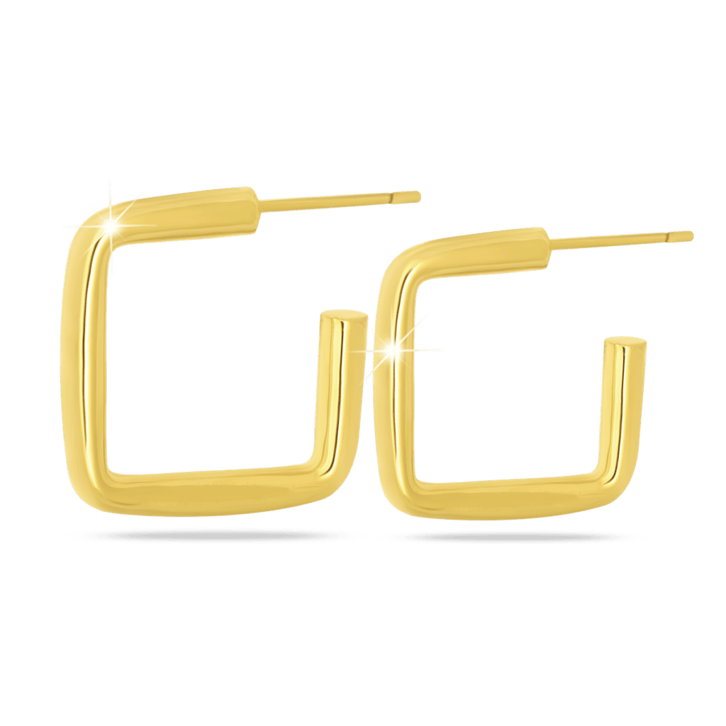 Orecchini anallergici quadrato oro