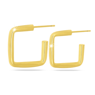 Orecchini anallergici quadrato oro