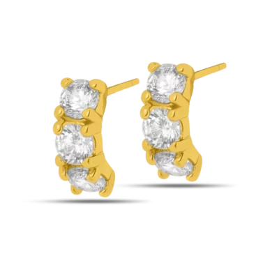 457 - Orecchino tris zirconi