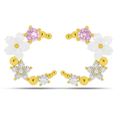 462 - Orecchino Luna floreale