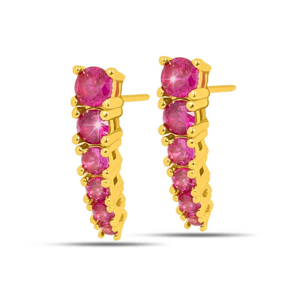 464 - Orecchino Zirconi magenta