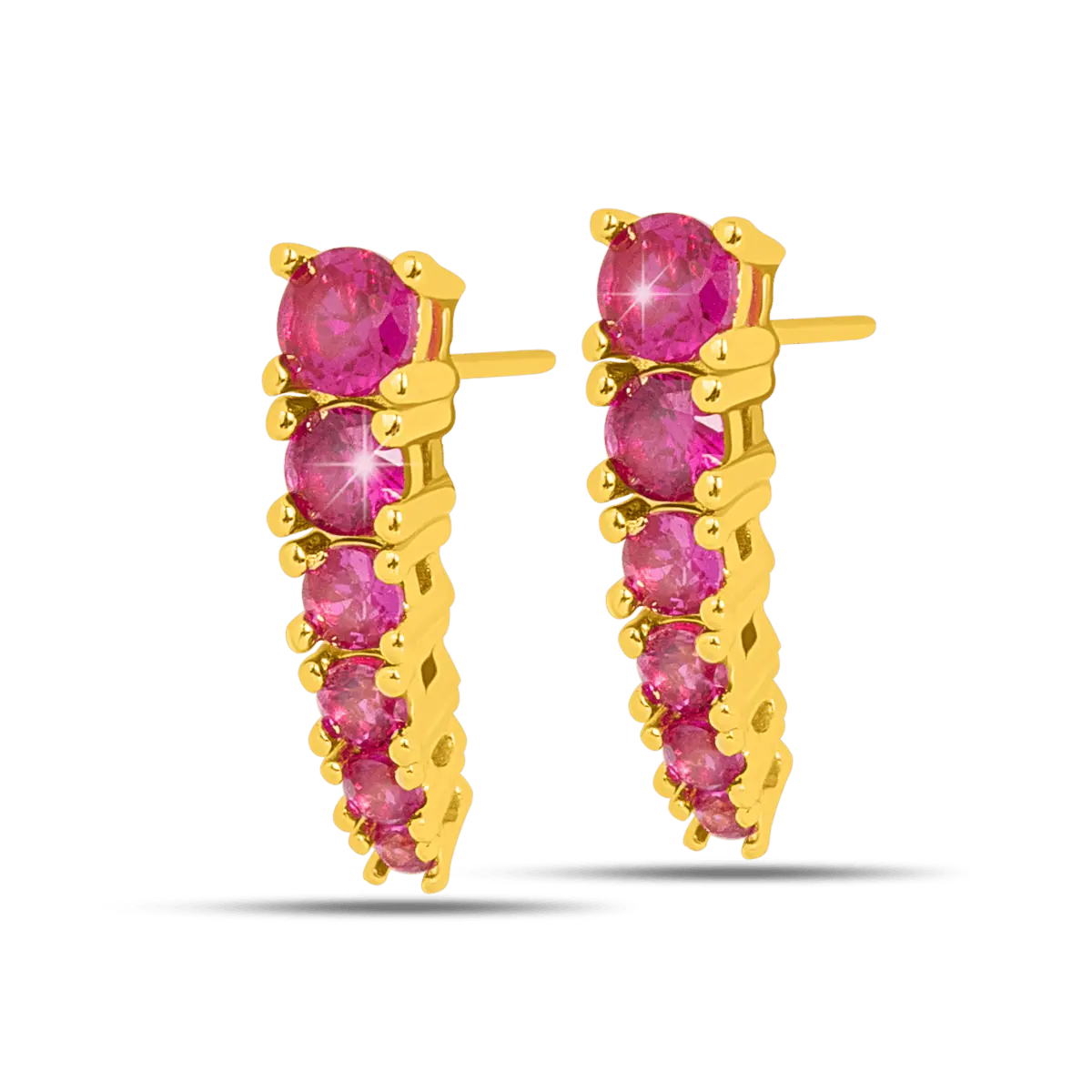 464 - Orecchino Zirconi magenta