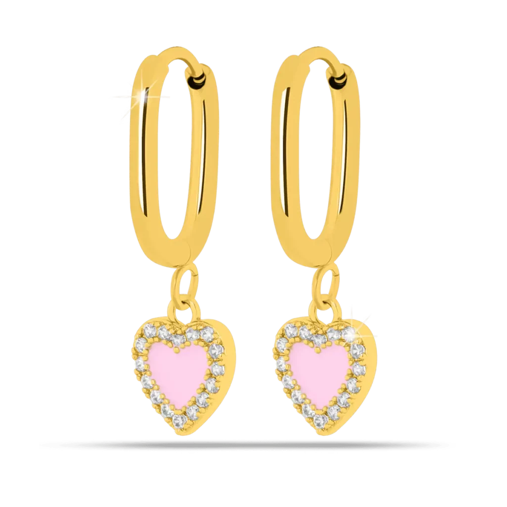 468 - Cuore rosa pendente