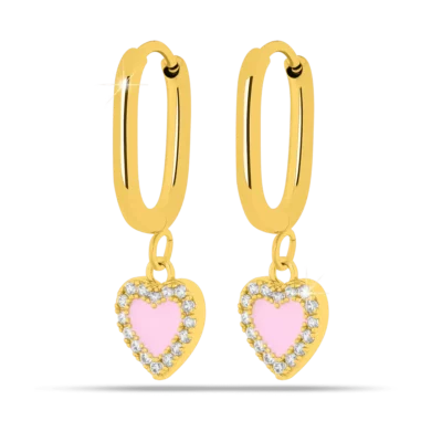 468 - Cuore rosa pendente