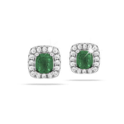 orecchini anallergici Pietra quadrata verde