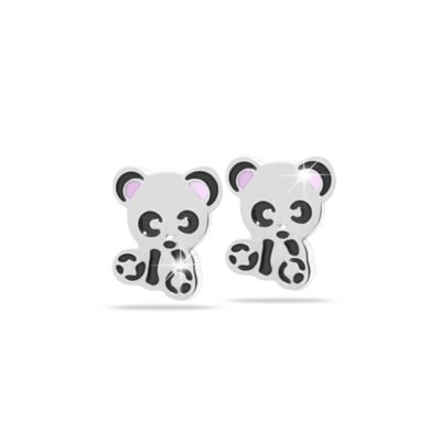 Orecchini Anallergici Panda silver
