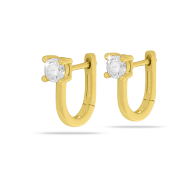 Orecchini anallergici Cerchio oro con zircone