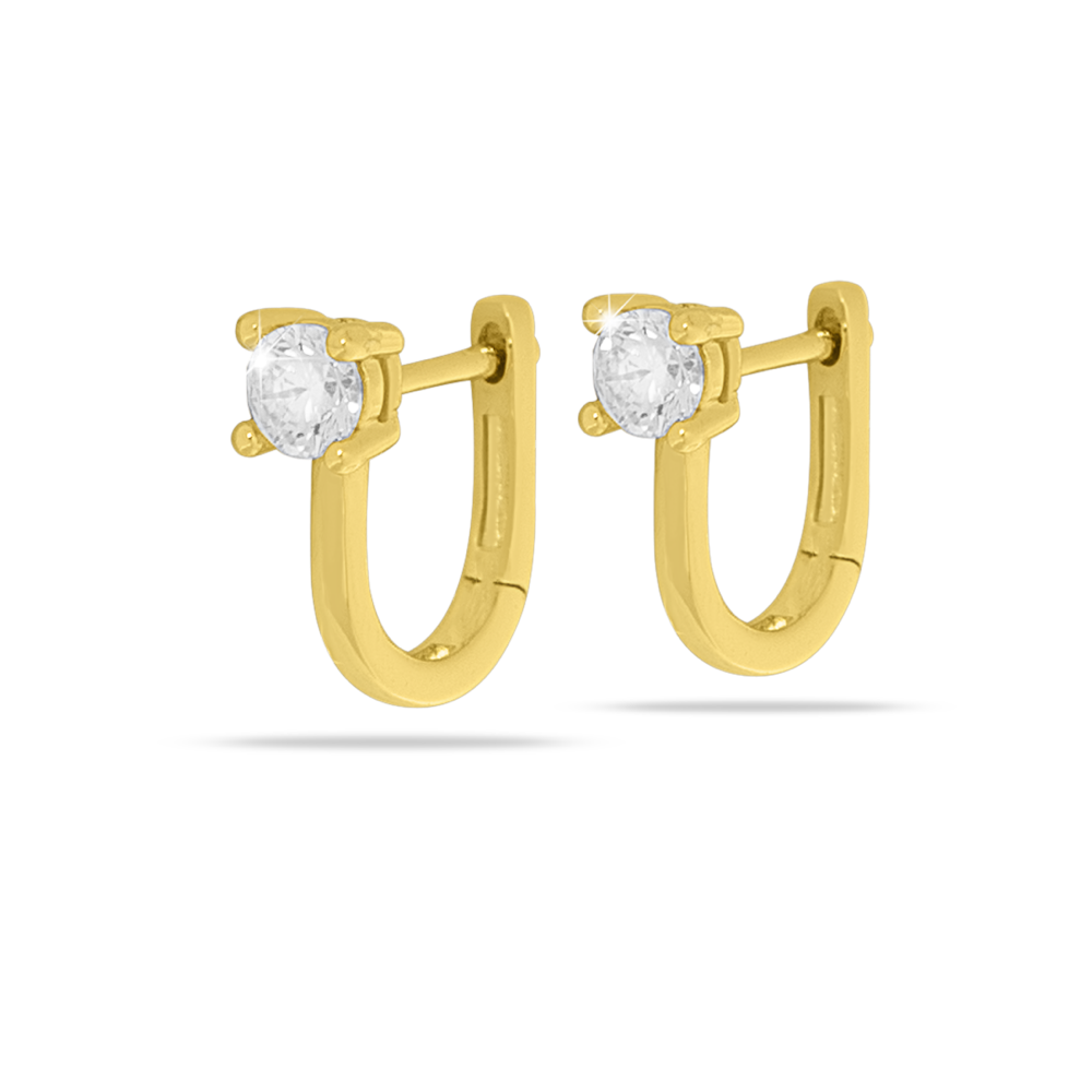 Orecchini anallergici Cerchio oro con zircone