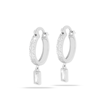 Orecchini anallergici Cerchio silver con pendente