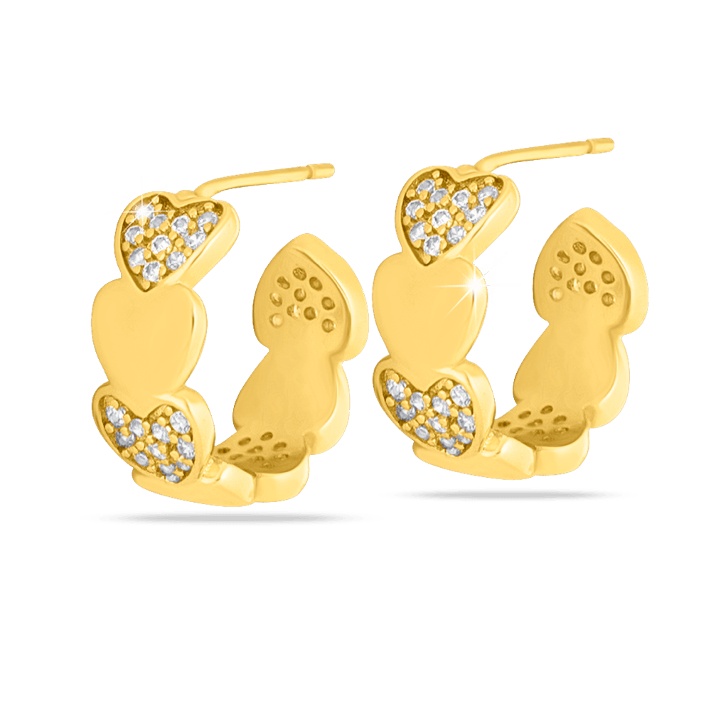 orecchini anallergici Cerchio cuori con zirconi