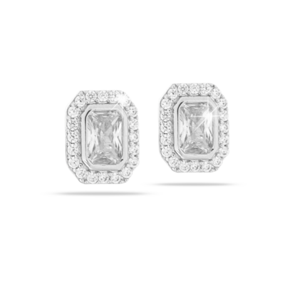 orecchini anallergici Pietra rettangolo argento