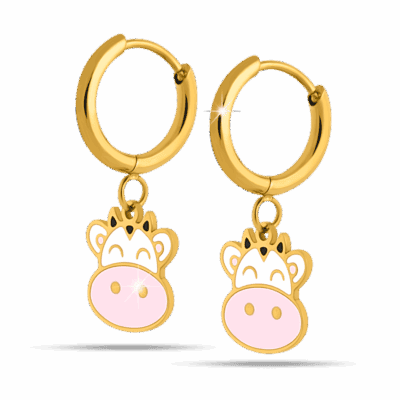 orecchini anallergici cerchio con mucca