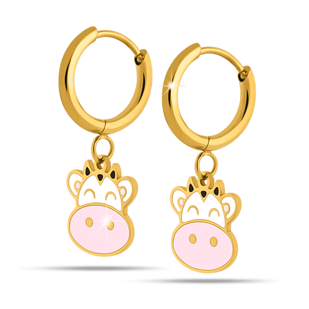 orecchini anallergici cerchio con mucca