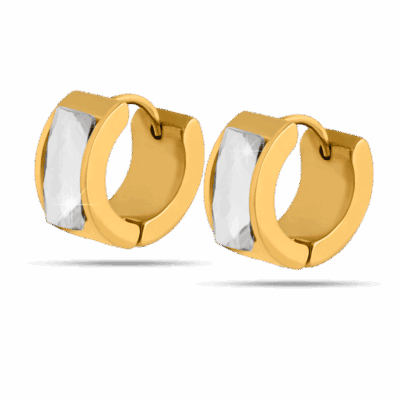 Orecchini anallergici Cerchio con pietra