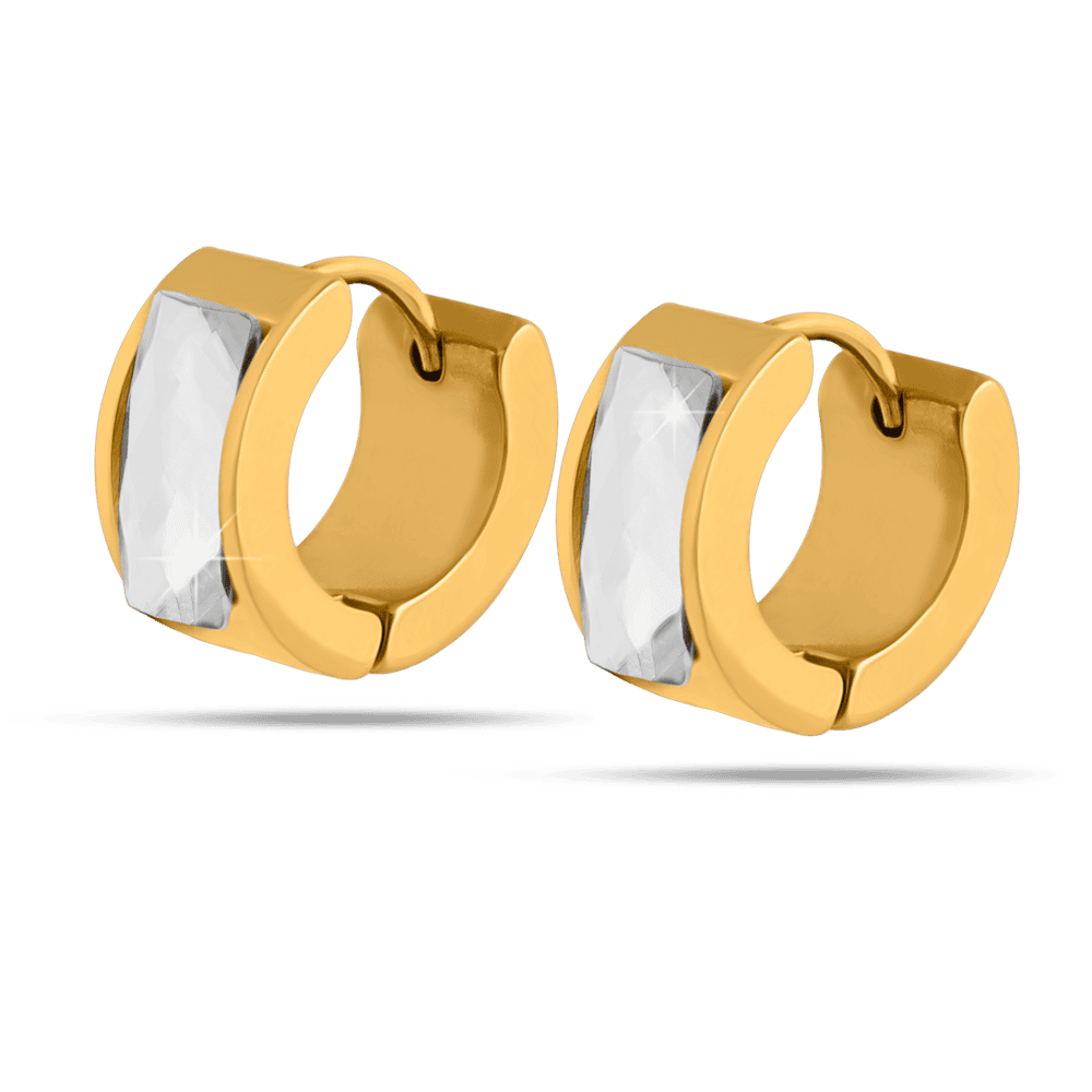 Orecchini anallergici Cerchio con pietra