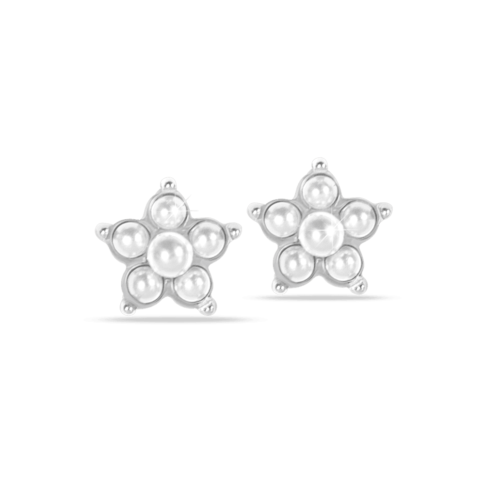orecchini anallergici fiore con perle